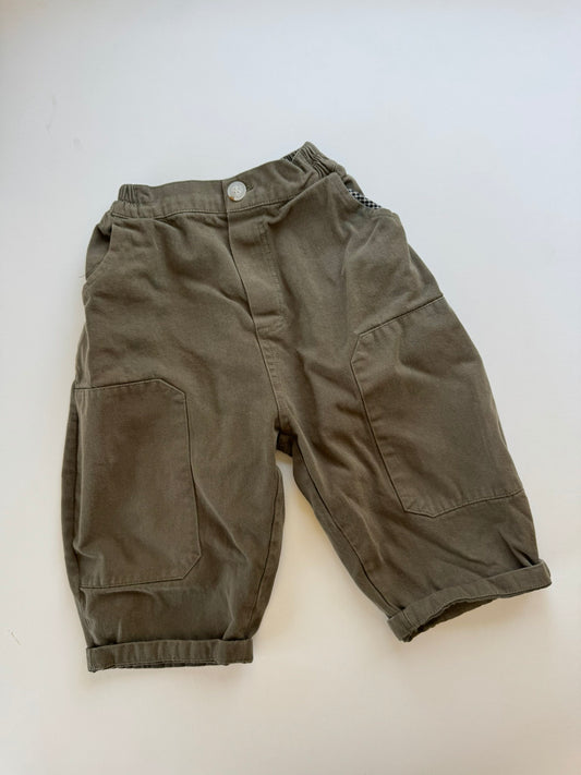 Olive green barrel pants 2-3yrs