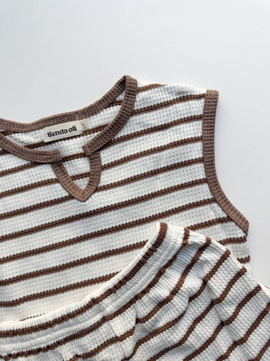 2 piece striped waffle set